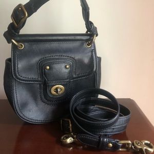 Black Coach Purse with Detachable Crossbody Strap